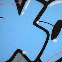 Fragment of colored street art graffiti paintings with contours and shading close up photo