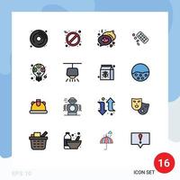 16 User Interface Flat Color Filled Line Pack of modern Signs and Symbols of budget profit love income tablet Editable Creative Vector Design Elements