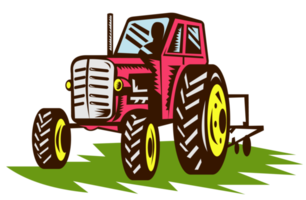 Oldtimer-Traktor isoliert Retro png