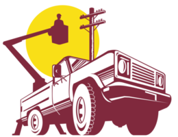 bucket pick-up truck with cherry picker png