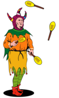 Jester Juggling Isolated Background png