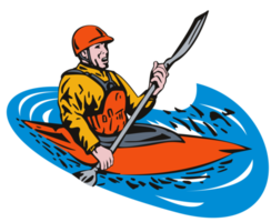 Kayak remero fondo aislado png