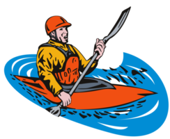 Kajakpaddler isolierter Hintergrund png