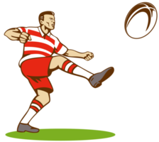 dessin de coup de pied de joueur de rugby