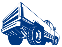 Raccogliere camion posteriore retrò png