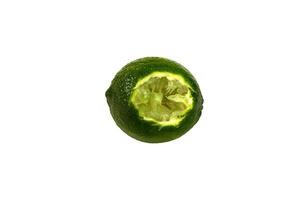 Lime fresh bitten off isolated photo
