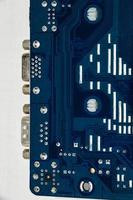 Computer chip circuit close-up photo