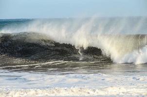 Huge sea waves close-up view photo