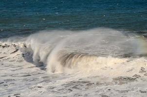 Huge sea waves close-up view photo