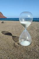 Hourglass on he sand photo