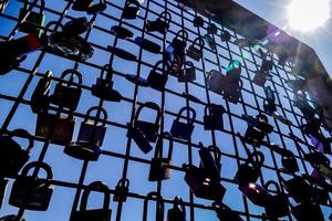 Fence with padlocks photo