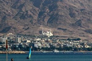 Jordan on the opposite side of the Red Sea. photo
