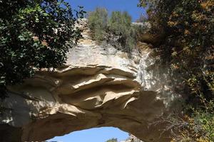 Cave in the chalk cliffs in southern Israel. photo