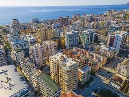 amazing view of the coast and city from the air photo