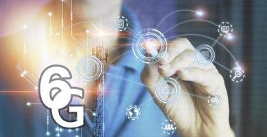 6G network concept, high speed mobile internet New age network, business concept, modern technology internet and network photo