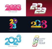 Big Collection of 2023 Happy New Year symbols Cover of business diary for 2023 with wishes vector