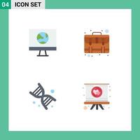 4 Thematic Vector Flat Icons and Editable Symbols of app payment internet business dna Editable Vector Design Elements