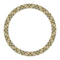 Circle borders and frames vector. Round border pattern geometric vintage frame design. Scottish tartan plaid fabric texture. Template for gift card, collage, scrapbook or photo album and portrait. vector