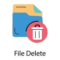 Trendy File Delete vector