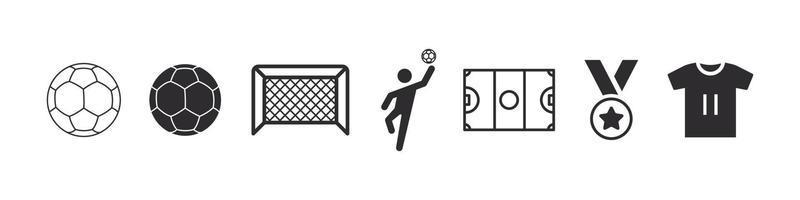 Handball icons. Sports icons in simple style. Handball elements for design. Vector icons