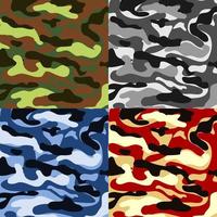 patrón de cuatro formas de camuflaje de uniforme de soldado militar vector