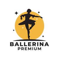 female ballerina vector logo design