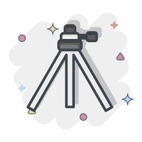 Icon tripod. related to Photography symbol. Comic Style. simple design editable. simple illustration vector