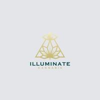 vector de diseño de logotipo de icono de oro iluminado