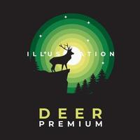 deer animal template logo design vector