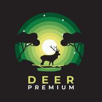 deer animal template logo design vector