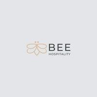 Bee logo vector outline minimalist graphic vector