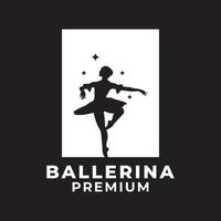 female ballerina vector logo design