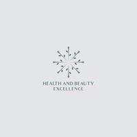 Beauty logo with woman inside circle style and health vector