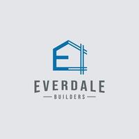 icono del logotipo inicial para el desarrollo empresarial de los servicios de construcción, con una combinación de letras e vector