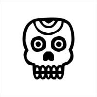 vector de cráneo mexicano con patrón. bosquejo del diseño del tatuaje del cráneo del estilo del tatuaje de la vieja escuela. ilustración en blanco y negro. ilustración de calavera mexicana