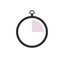 Countdown timer and stopwatch symbol flat vector illustration.