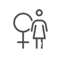 Gender related icon outline and linear vector. vector