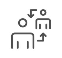 Teamwork and business communication icon outline and linear vector. vector