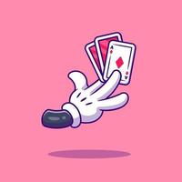 Hand Holding Card Cartoon Vector Icon Illustration. Sport Game Icon Concept Isolated Premium Vector. Flat Cartoon Style