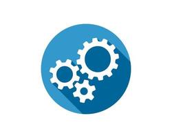 Metal gears and cogs vector. Gear icon flat design. Mechanism wheels logo. Cogwheel concept template. vector