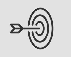 Target icon vector. Darts board with arrow isolated. vector