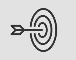 Target icon vector. Darts board with arrow isolated. vector