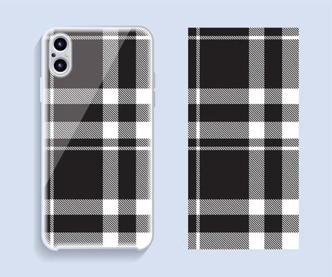 Smartphone cover design vector mockup. Template geometric pattern for mobile phone back part. Flat design.