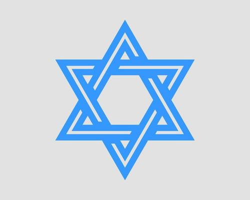 Jewish Star of David icon. Vector six pointed stars symbol.