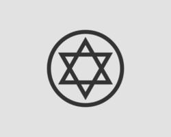 Jewish Star of David icon. Vector six pointed stars symbol.