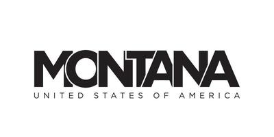 montana, diseño de eslogan tipográfico de estados unidos. logotipo de América con letras gráficas de la ciudad para impresión y web. vector