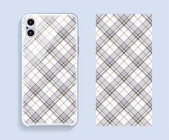 Smartphone cover design vector mockup. Template geometric pattern for mobile phone back part. Flat design.