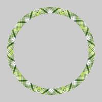 Circle borders and frames vector. Round border pattern geometric vintage frame design. Scottish tartan plaid fabric texture. Template for gift card, collage, scrapbook or photo album and portrait. vector