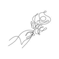 Flower Bouquet Minimalist Line Art Drawing, suitable for wall decor, greeting cards, business cards, mugs, stickers vector