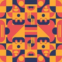 Blue Yellow Orange Abstract geometric pattern background Colorful, vector circle, triangle and square line color art design. suitable for wallpapers, pillows, shirts, pants